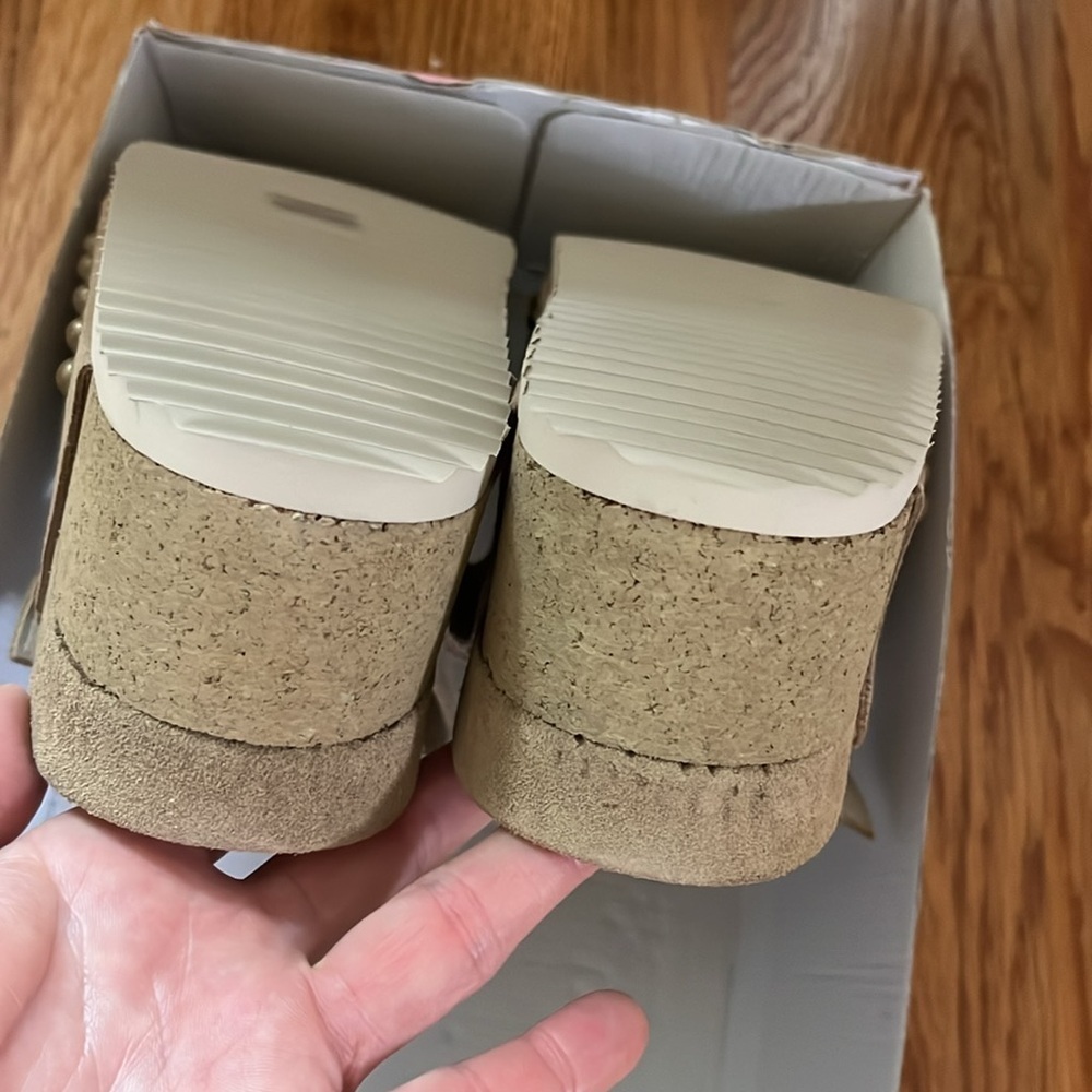 Free People x Intentionally Blank Rule Breaker Flatform Taupe Sandals Sz 7.5 NIB - Picture 8 of 11